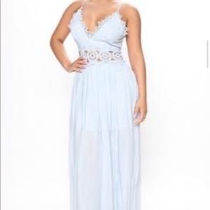 Baby blue fashion nova dress.